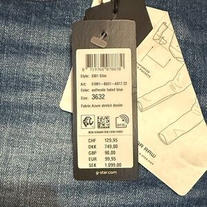 G-Star Azure Stretch Denim Slim Jeans